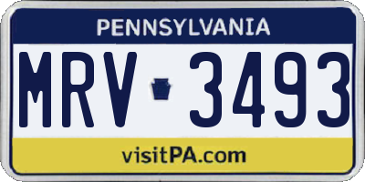 PA license plate MRV3493