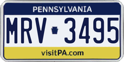 PA license plate MRV3495