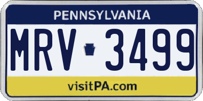 PA license plate MRV3499