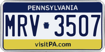 PA license plate MRV3507