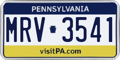 PA license plate MRV3541