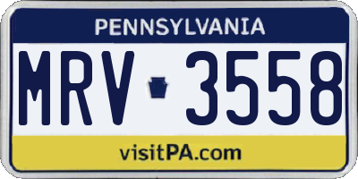 PA license plate MRV3558