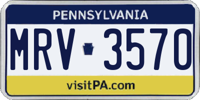 PA license plate MRV3570