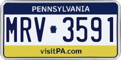 PA license plate MRV3591