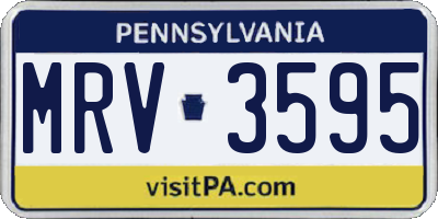 PA license plate MRV3595