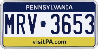 PA license plate MRV3653
