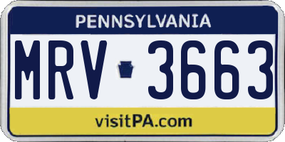 PA license plate MRV3663