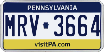 PA license plate MRV3664