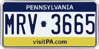 PA license plate MRV3665