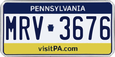 PA license plate MRV3676