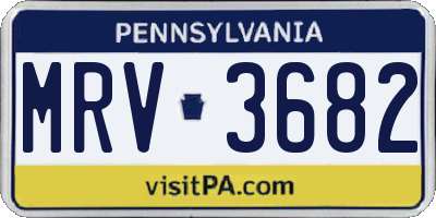 PA license plate MRV3682