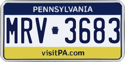 PA license plate MRV3683