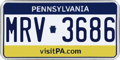 PA license plate MRV3686