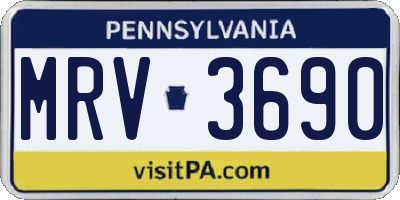 PA license plate MRV3690
