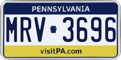 PA license plate MRV3696
