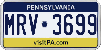PA license plate MRV3699