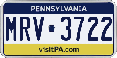 PA license plate MRV3722