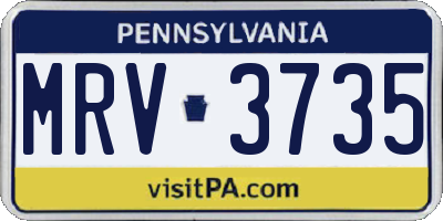 PA license plate MRV3735