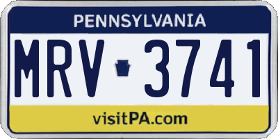 PA license plate MRV3741