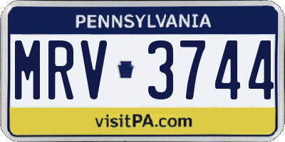 PA license plate MRV3744