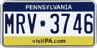 PA license plate MRV3746
