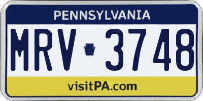 PA license plate MRV3748