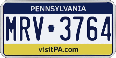 PA license plate MRV3764
