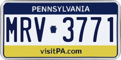 PA license plate MRV3771