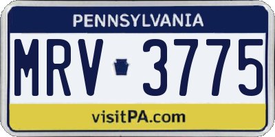 PA license plate MRV3775