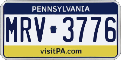 PA license plate MRV3776