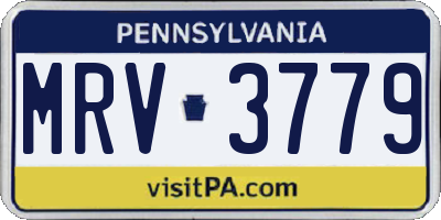 PA license plate MRV3779