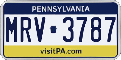 PA license plate MRV3787