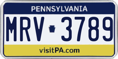 PA license plate MRV3789