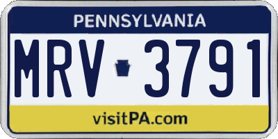 PA license plate MRV3791