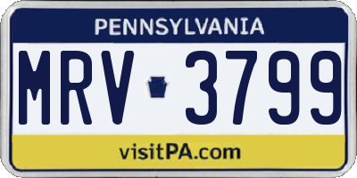 PA license plate MRV3799