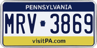 PA license plate MRV3869