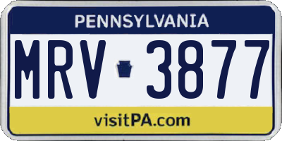 PA license plate MRV3877