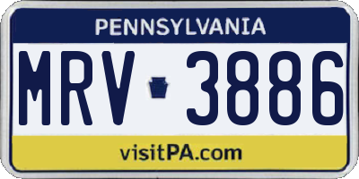 PA license plate MRV3886