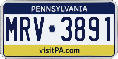 PA license plate MRV3891