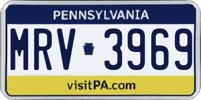 PA license plate MRV3969