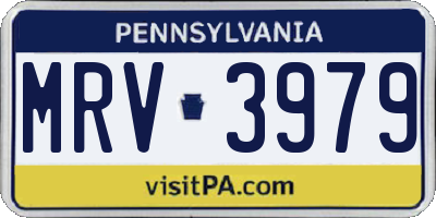 PA license plate MRV3979