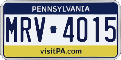 PA license plate MRV4015