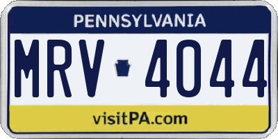 PA license plate MRV4044