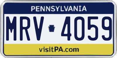 PA license plate MRV4059