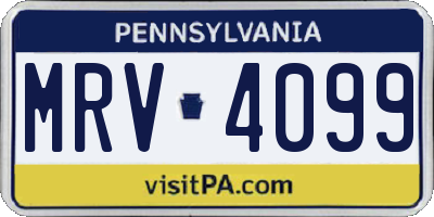 PA license plate MRV4099