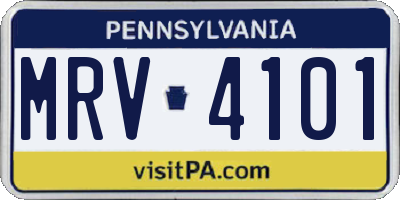 PA license plate MRV4101