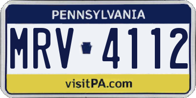 PA license plate MRV4112