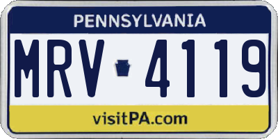 PA license plate MRV4119
