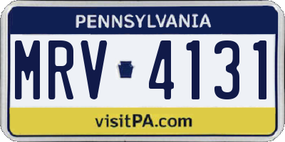 PA license plate MRV4131