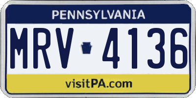 PA license plate MRV4136